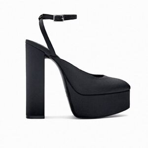 ZARA Ankle Strap Heeled Platform Shoes
